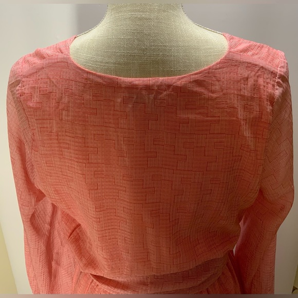 NSR Morgan Hi-Lo Flutter Chiffon Long Sleeve Dress- Sz M - Picture 7 of 16